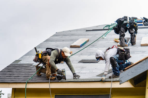 Professional Gutter Installation technician working in Olmsted Falls, OH